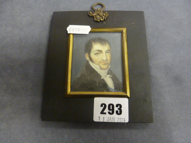 19th century Style Miniature Portrait Painting of Gent in Costume