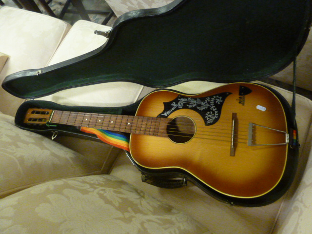 A Cased Musima Acoustic Guitar