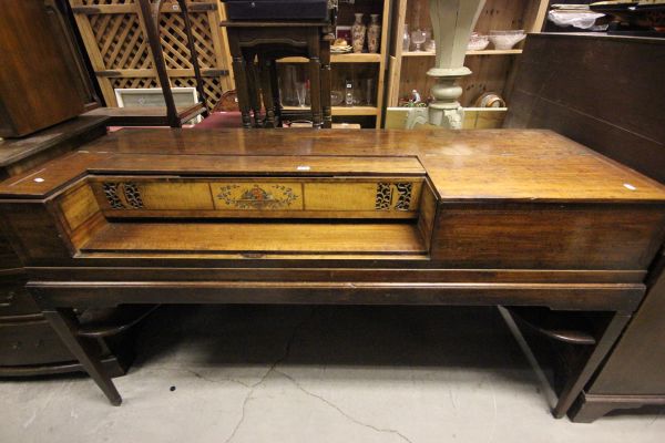 19th century Inlaid Mahogany Spinet / Square Piano Case converted to a Sideboard marked `Edwards,