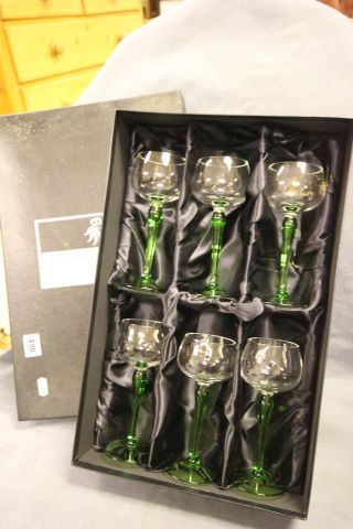 A Boxed Set of Royal Doulton Crystal Wine Glasses