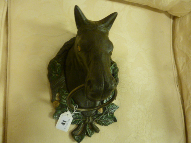 Cast Iron Horse`s Head with Ring Suitable for a Towel Rail