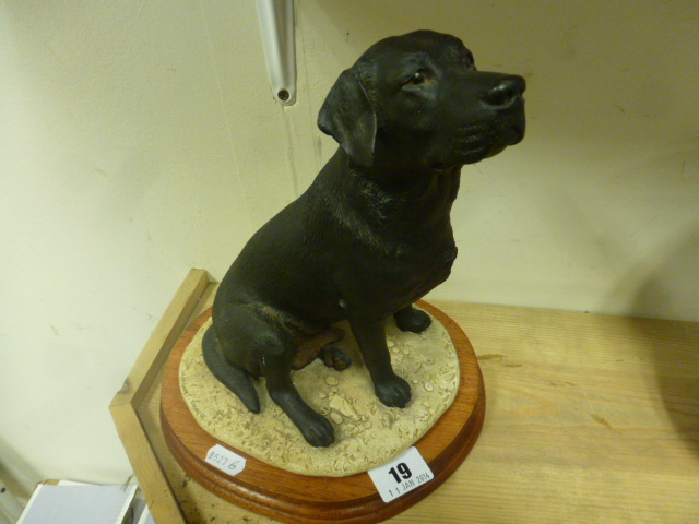 A Large Border Fine Arts Black Labrador Dog signed Margaret Turner MT02B