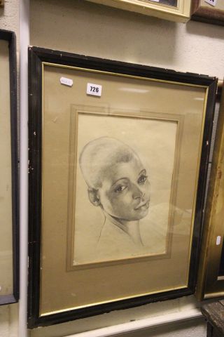 A Portrait of an African Lady in Pencil signed and dated 1930, framed and glazed