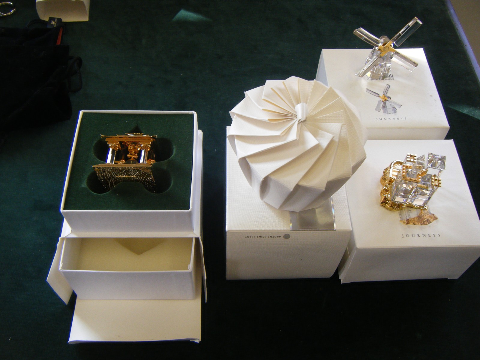 Swarovski crystals, Memories, 4 x boxed items, each with certificate of authenticity, Windmill,