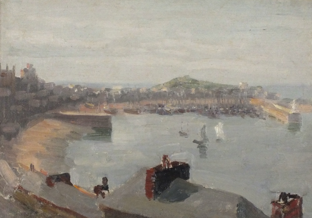 *Leonard FULLER (1891-1973) Oil on canvas St Ives Harbour ? morning light 9"" x 12.5"" (23cm x 31.