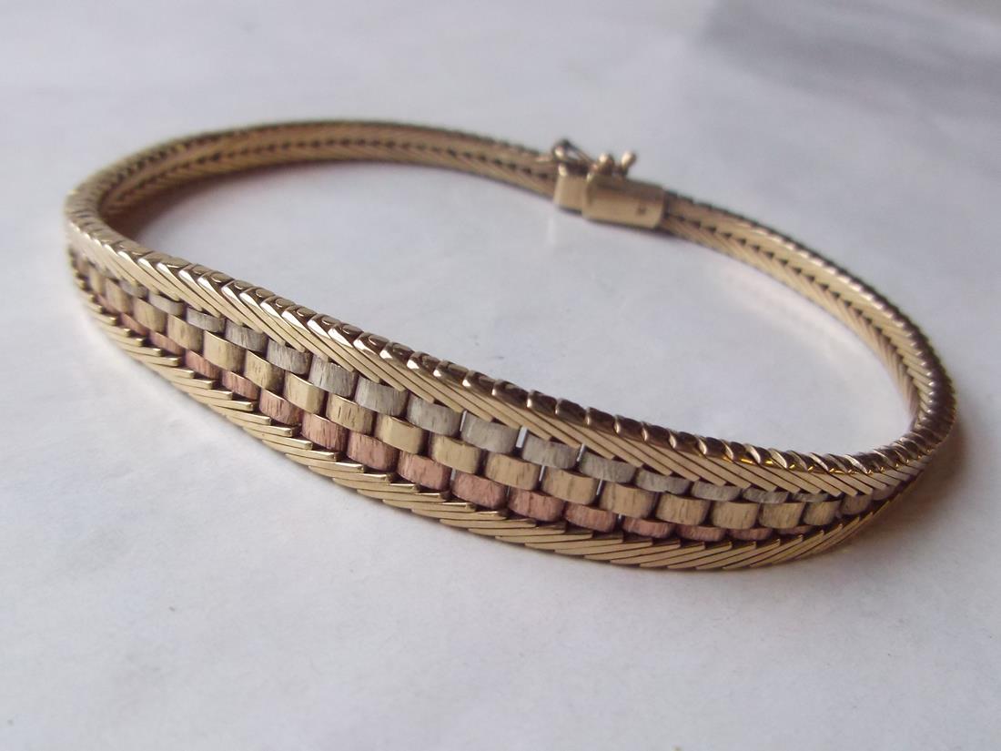 2 colour gold meshlink bracelet 14.6g