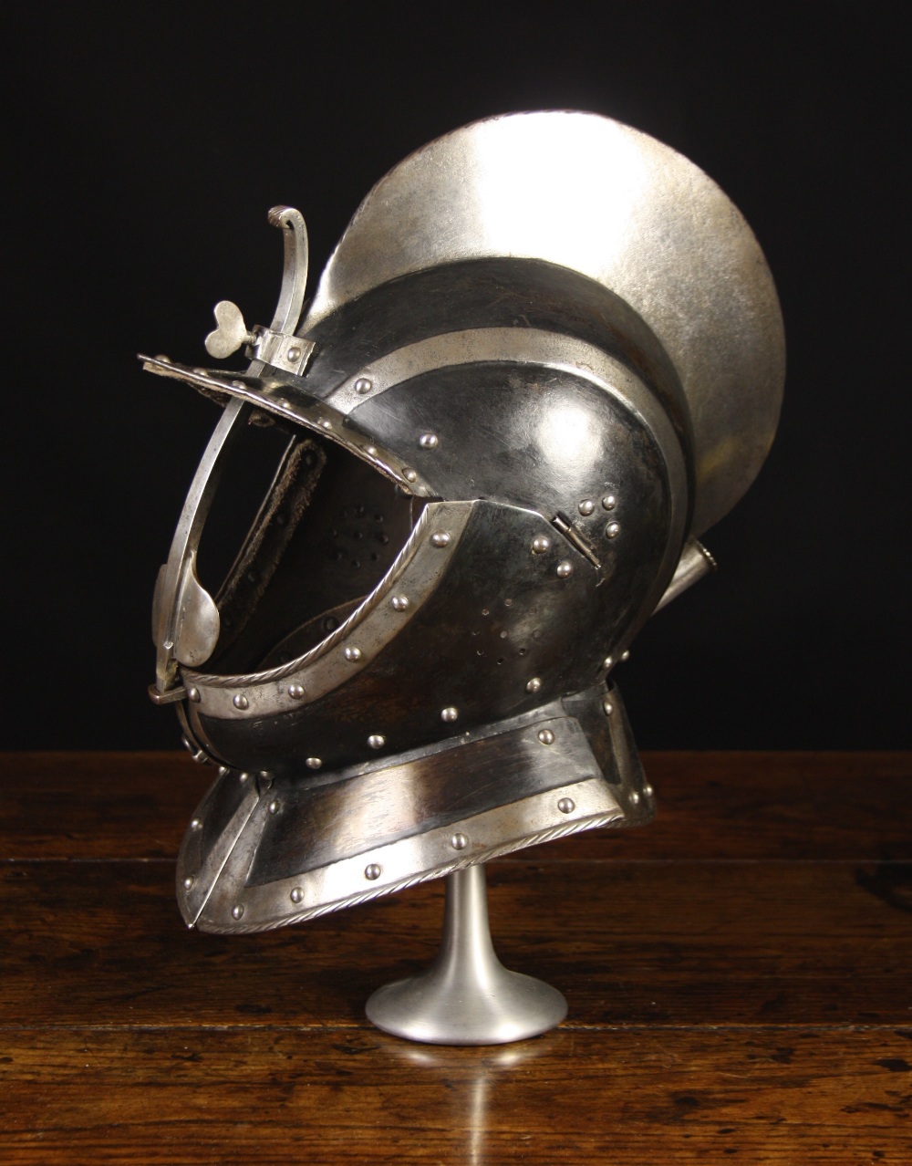 A South German Burgonet Helmet in the 'Black & White' Fashion Ex John Woodman Higgins Armory