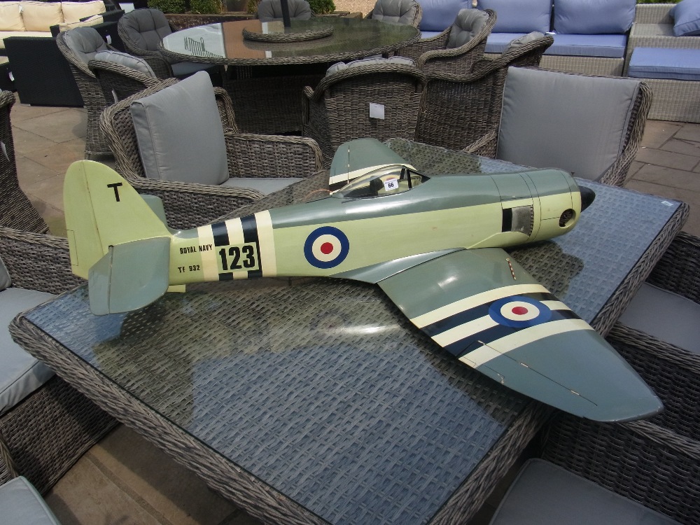 A hand built model of a Sea Fury 1/5 scale - Width 1.46m