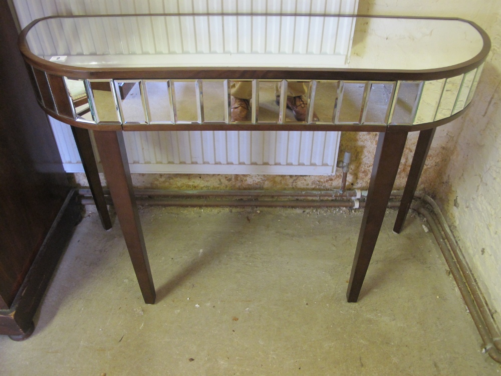 A Laura Ashley mirrored consul table with a drawer - Height 76cm x Width 1.12m x Depth 35cm