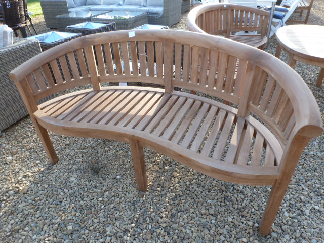 A Bramblecrest teak Banana bench