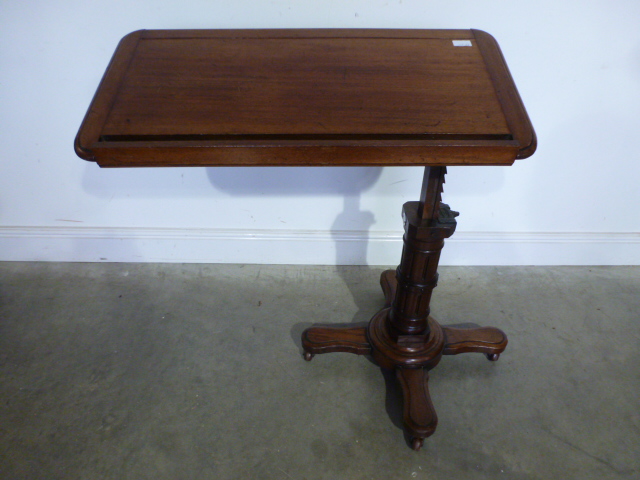 A Victorian mahogany Carters patent adjustable reading table