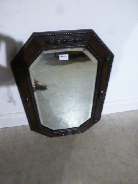 A 1930's oak mirror - 70 cm x 46 cm