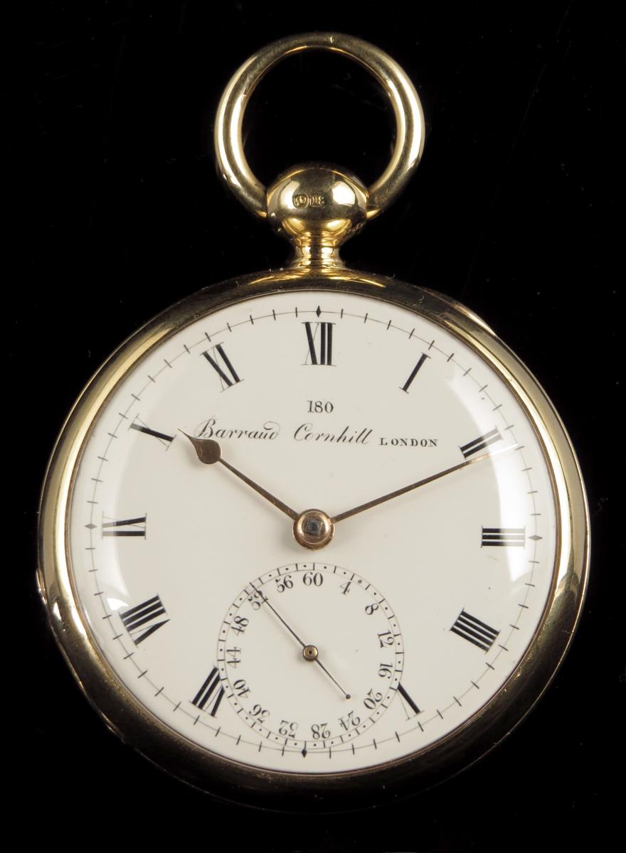 Barraud. A fine and well documented 18ct gold pocket chronometer with rare four second calibrated