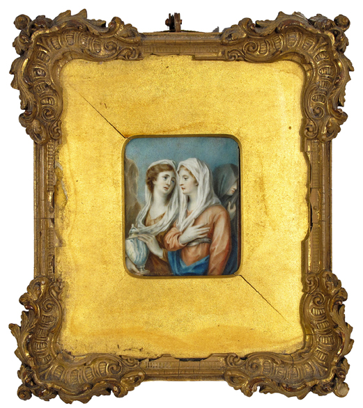 Italian School 19th Century The three Marys visiting the tomb of Jesus 87 x 72mm With a small