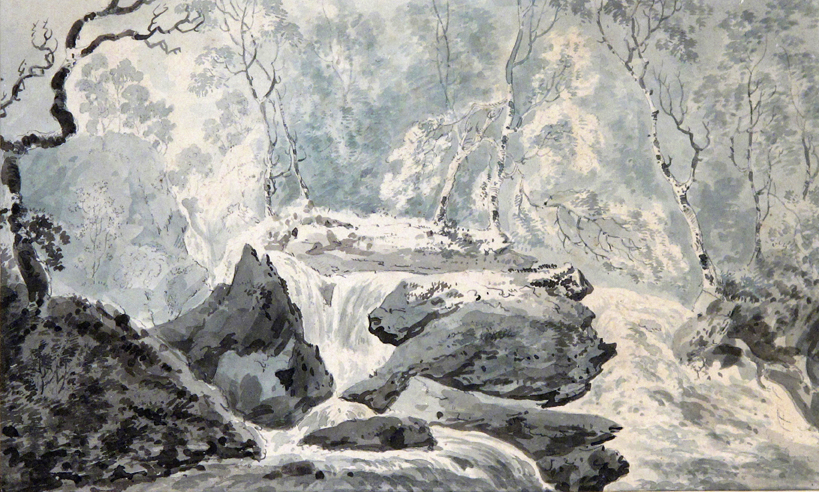 John White Abbott (1763-1851) Study of a river torrent Watercolour 17 x 27.5cm; 6¾ x 10¾in ++One