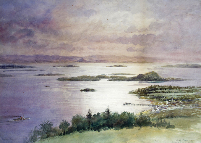 Walter Severn (1830-1904) Loch Lomond from above Luss Signed and titled Watercolour 50.5 x 71cm;