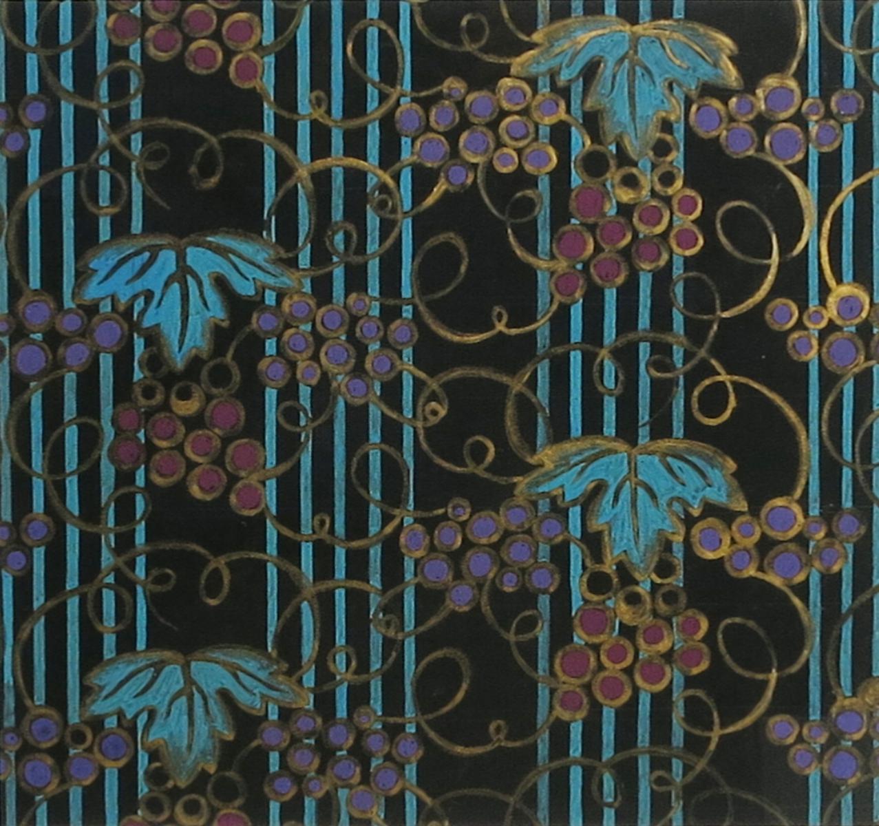 A textile design for Bianchini Ferier, gouache highlighted with silver and gold on paper, and two - Image 2 of 3