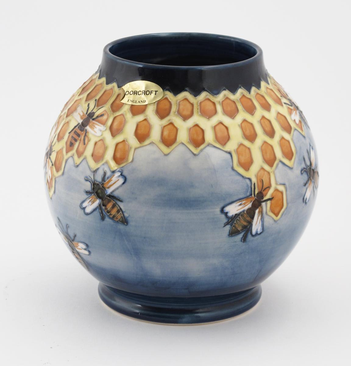 `Honeycomb` a Moorcroft Pottery vase designed by Philip Richardson, ovoid, painted in shades of