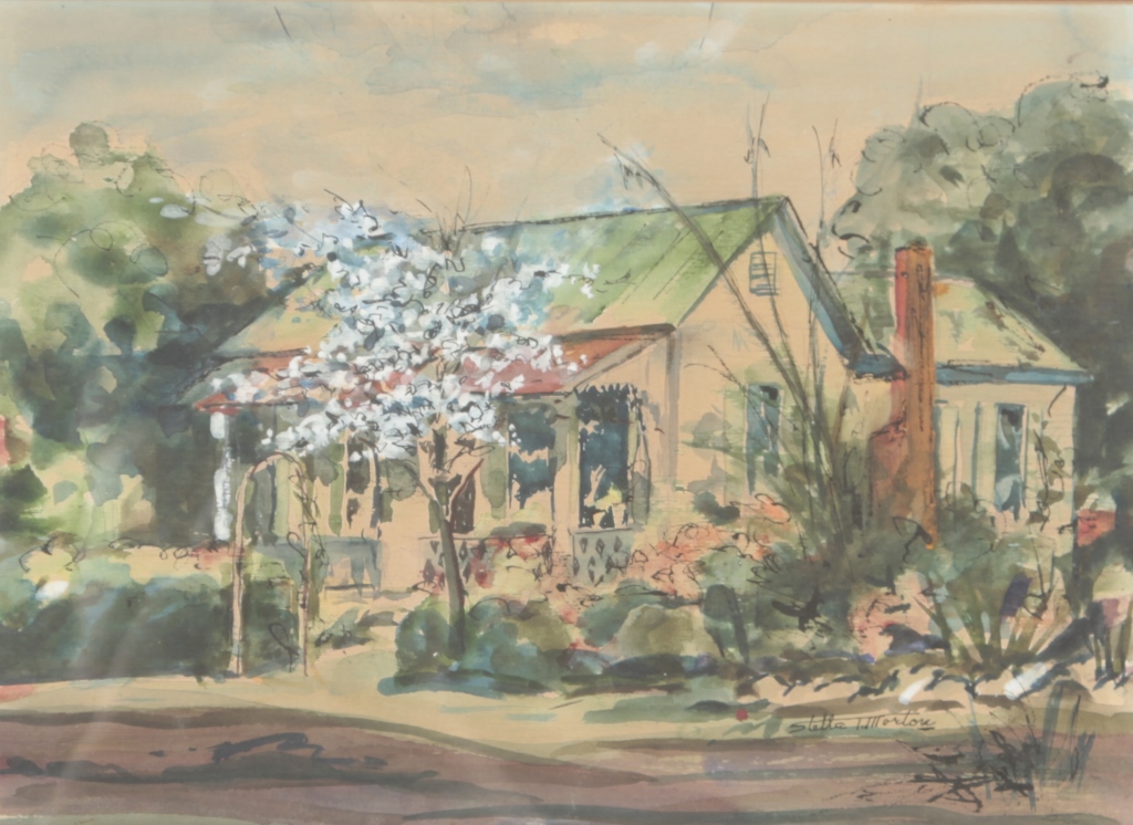 Stella T. Morton Brunswick, Georgia, mid-20th century. pair of impressionistic watercolors, one