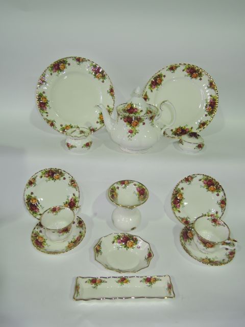 An extensive collection of Royal Albert Old Country Roses pattern dinner and tea wares comprising