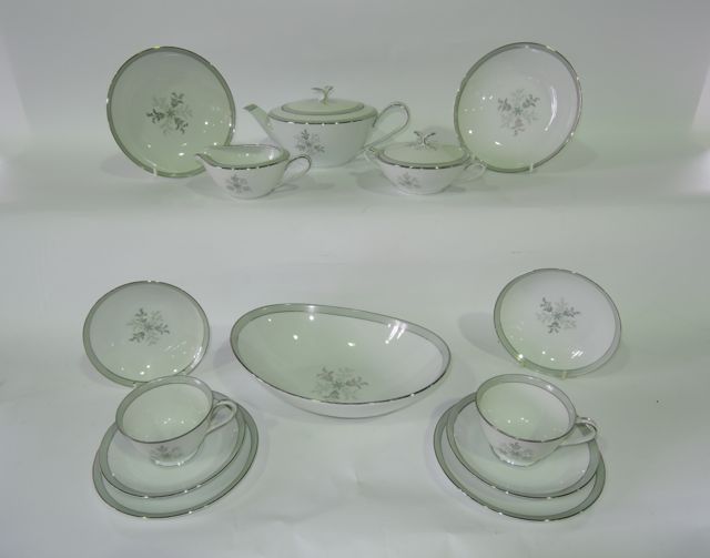 An extensive collection of Noritake china dinner and tea wares in the Lucille pattern comprising an