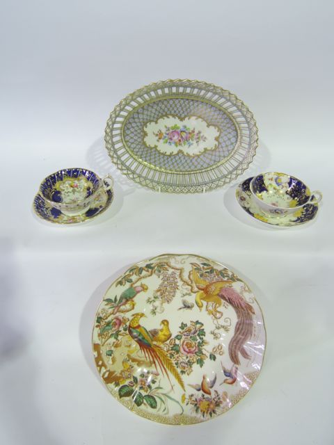 A Royal Crown Derby Olde Avesbury pattern low comport with printed mark to base together with an