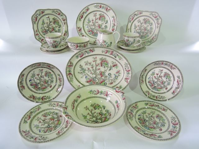 A quantity of Johnsons Brothers and Lord Nelson pottery Indian Tree pattern wares including an oval