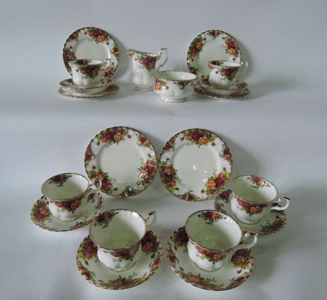 A collection of Royal Albert Old Country Roses pattern tea wares comprising milk jug, sugar bowl,