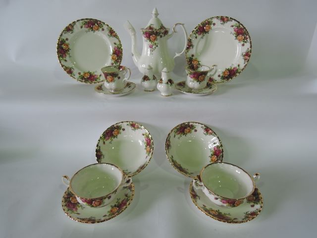 A quantity of Royal Albert Old Country Roses pattern dinner and coffee wares comprising six dinner