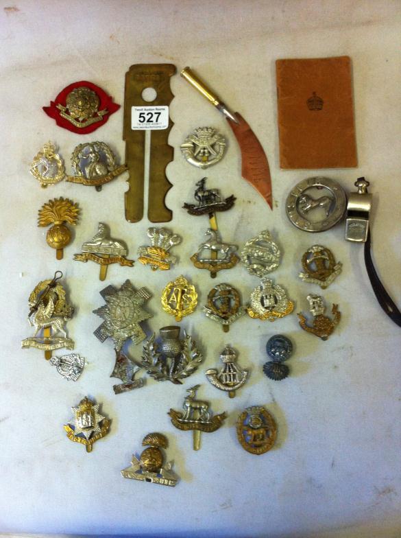 Bag Of Various Military Cap Badges Etc. : For Condition Reports and to BID LIVE please visit www.