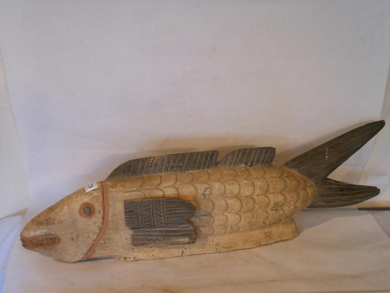 African Wooden Carving Of A BOBO Fish, BURKINA FASO : For Condition Reports and to BID LIVE please