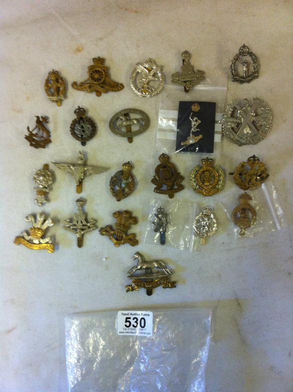 Bag Of Military Cap Badges : For Condition Reports and to BID LIVE please visit www.