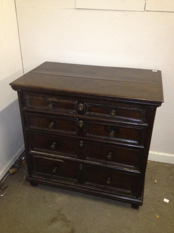 18thC Oak Chest Of Drawers : For Condition Reports and to BID LIVE please visit www.