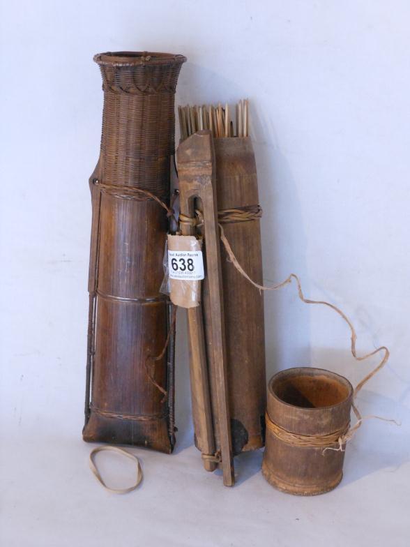 Borneo Blow darts, Quiver And Rattan Sheath : For Condition Reports and to BID LIVE please visit