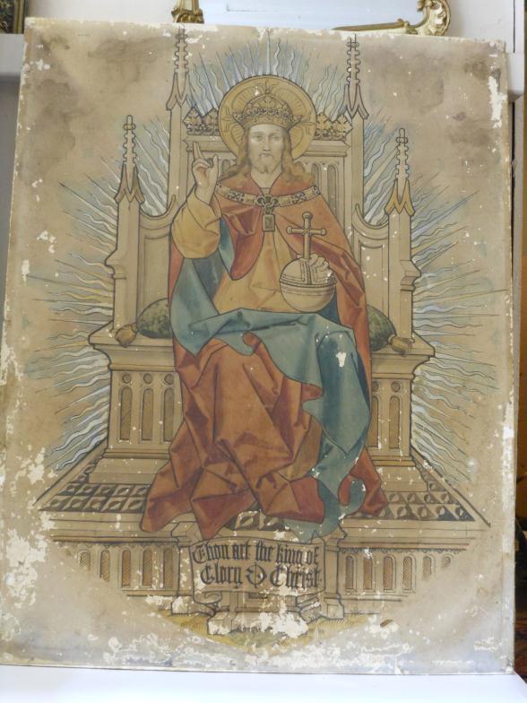C1870 Mixed Media Painting Of Christ : For Condition Reports and to BID LIVE please visit www.