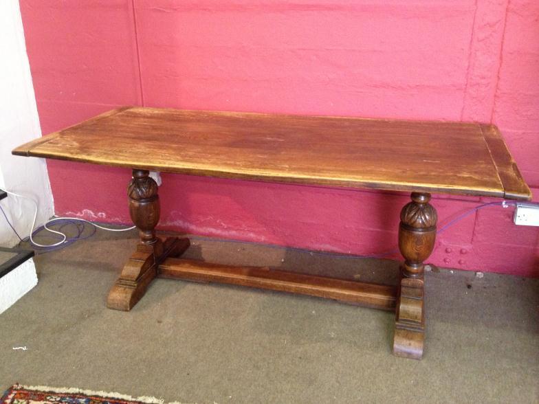 19thC Oak Refectory Table 183 x 82 x 76h : For Condition Reports and to BID LIVE please visit www.