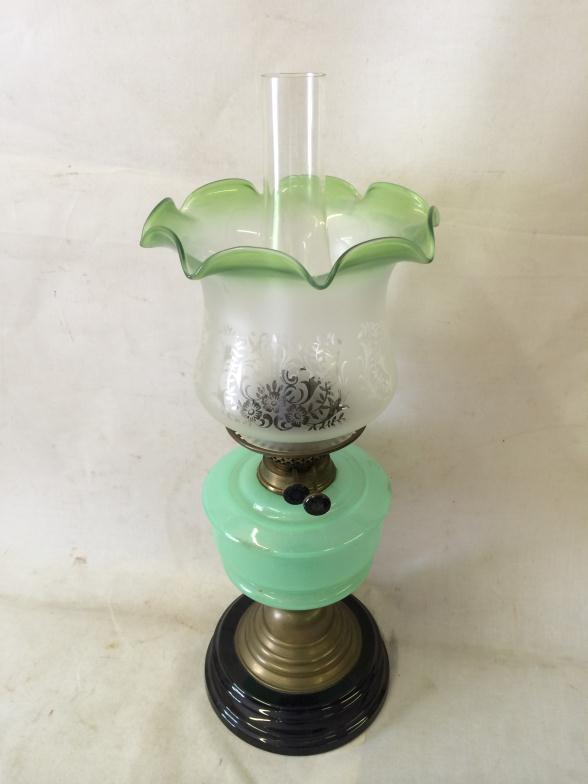 Table Oil Lamp Measures 55cm Tall : For Condition Reports and to BID LIVE please visit www.