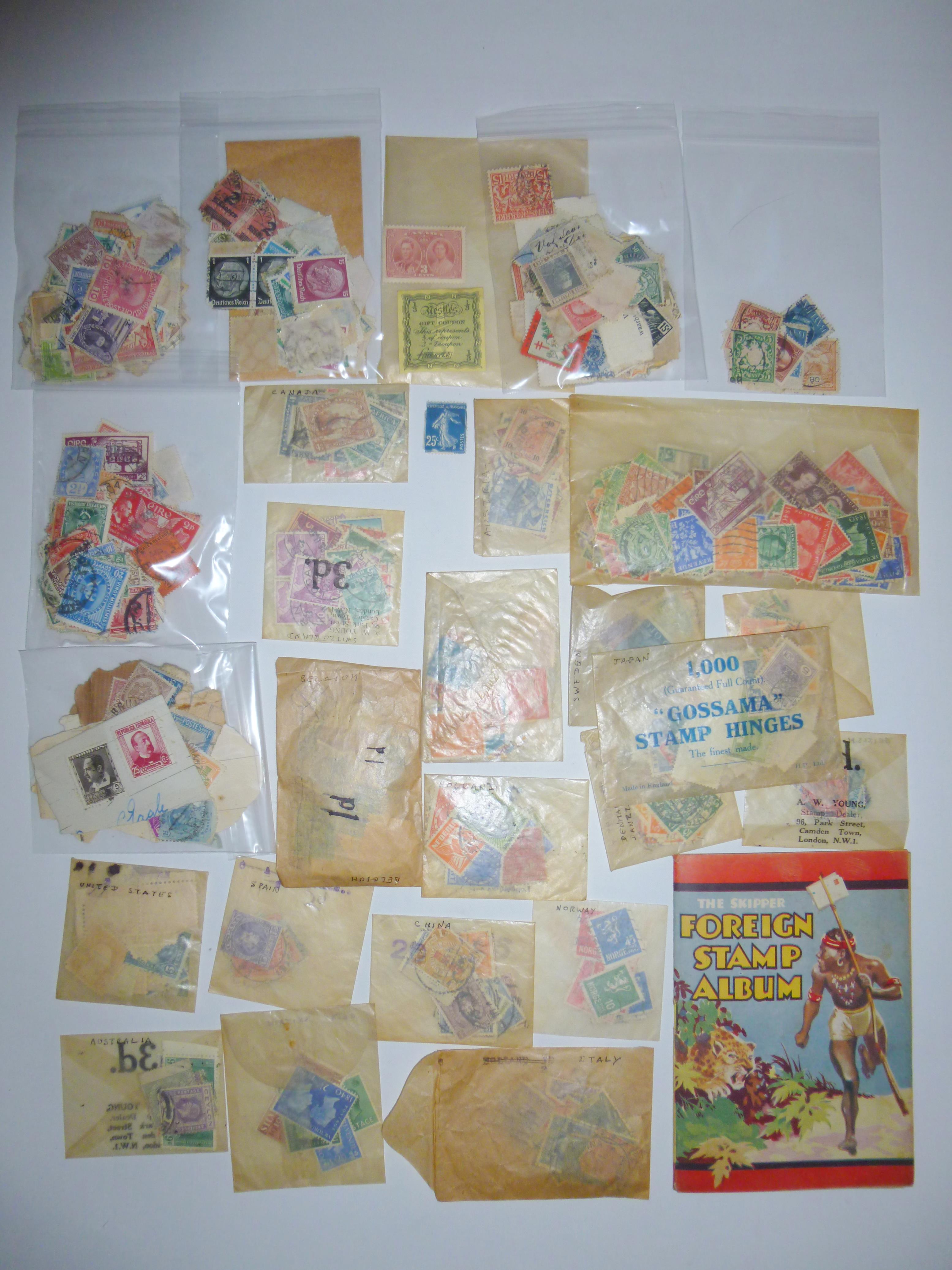 STAMPS, VARIOUS PRINTS AND NEGATIVES, TRAM TICKETS TOGETHER WITH STAMP COLLECTING EPHEMERA