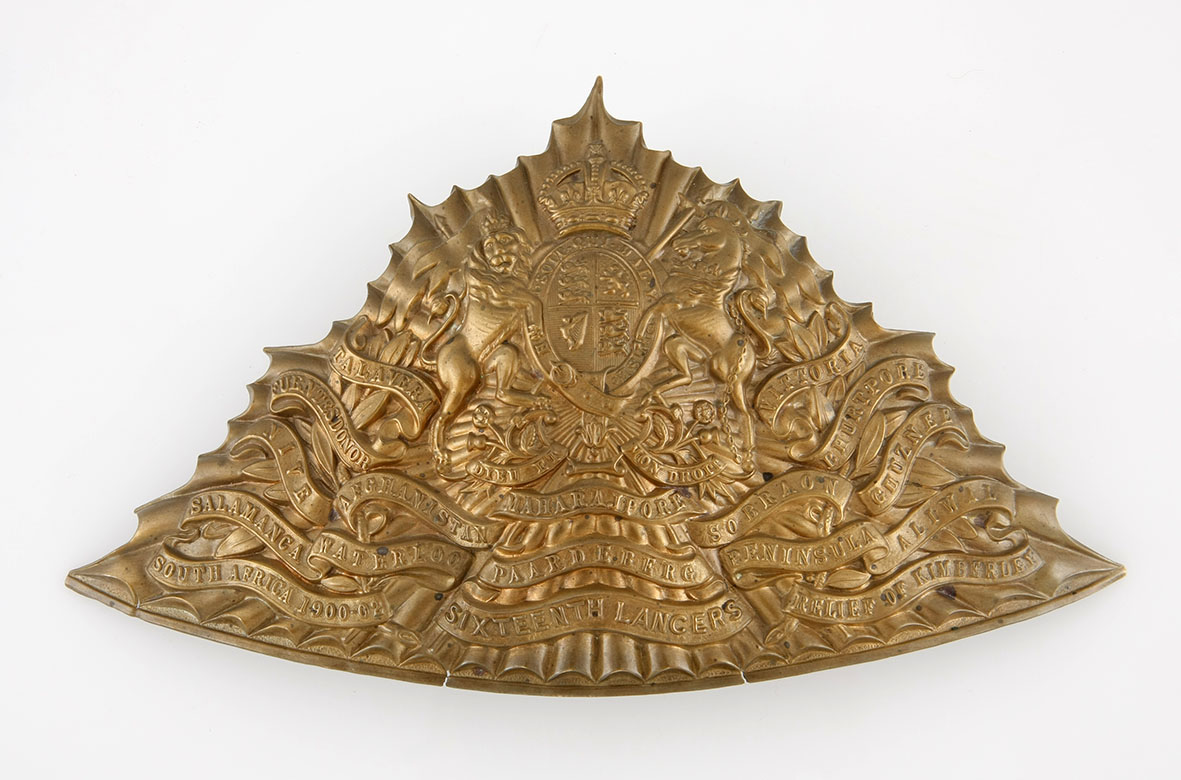 Anon 16th LANCERS HELMET PLATE (OTHER RANKS) King Edward VII 1902-1910 Battle Honours to Anglo-Boer