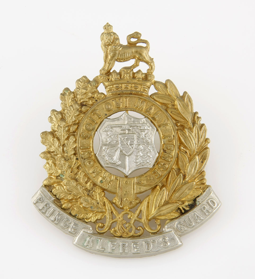 Anon PRINCE ALFRED`S GUARD HELMET PLATE (BI-METAL) WORN 1897-1939. (OWEN 42) From the early 1920s