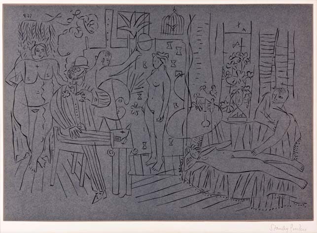 Stanley Pinker THE STUDIO linocut, signed in pencil in the margin Acquired from the artist in 1970