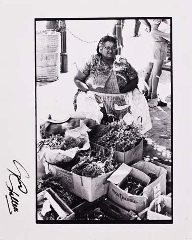 George Hallett THE HERB SELLER, THE PARADE, CAPE TOWN black and white hand print, signed in black
