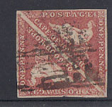 Cape of Good Hope 1863/64 1d Brownish-Red Pair Used triangle pair, margins all sides. I small tear