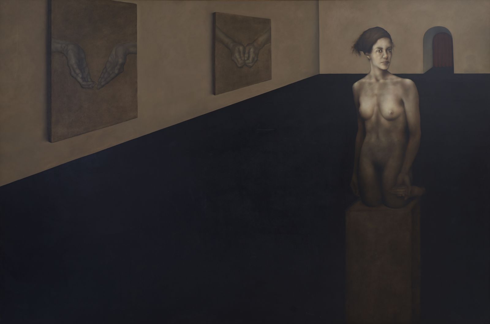 Shany van den Berg AND THE SCULPTURE COMES ALIVE signed oil on canvas  The Everard Read Gallery,