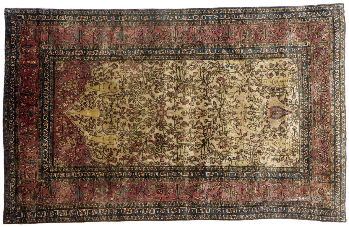 A Keshan Silk Rug, Persia, early 20th Century condition: fair 0 1 203 by 125cm