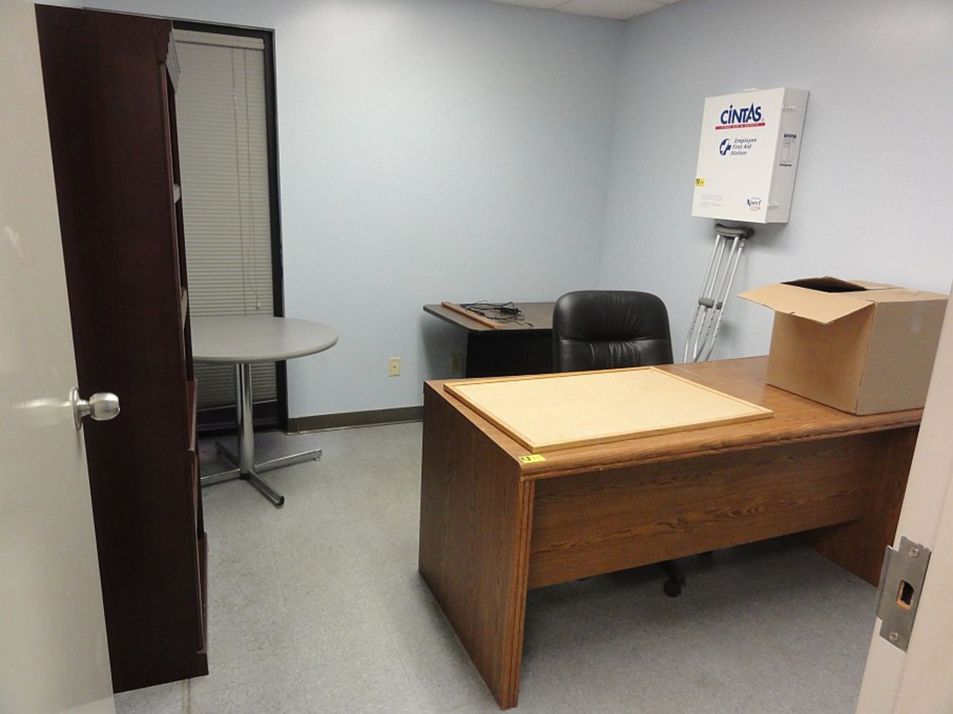 Contents of Office- Bookcase, Desk, 2 Tables, & Executive Chair