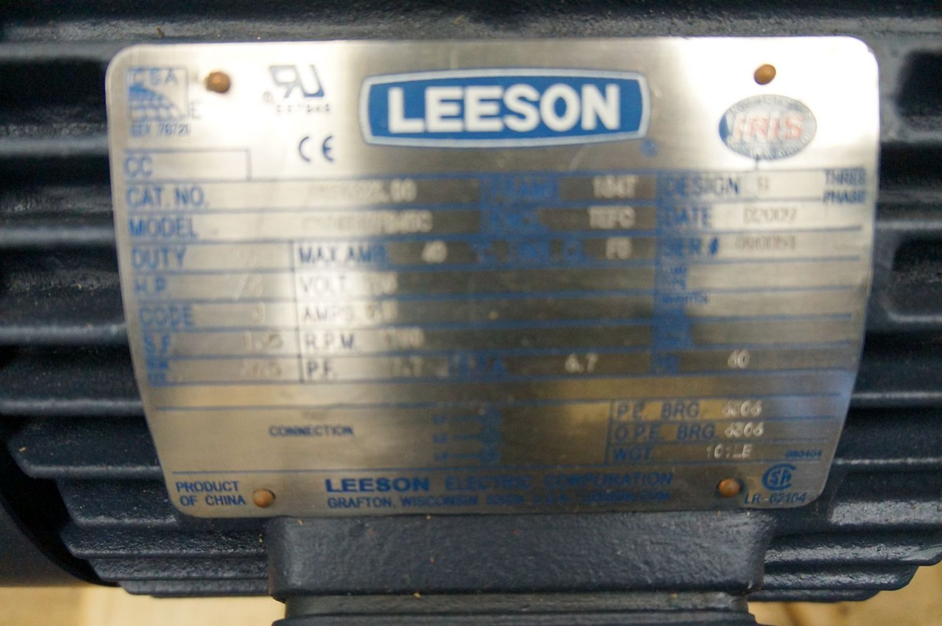 Leeson electric motor, 5hp, 575 volts, 1760 rpm - Image 2 of 2