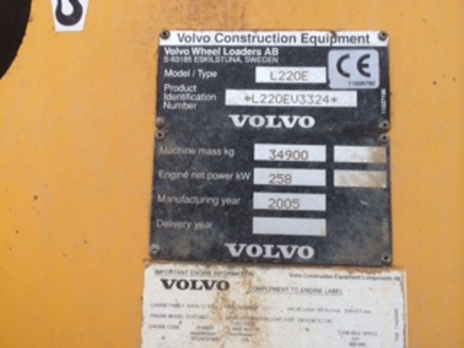 VOLVO L220 E LOADING SHOVEL ENGINE - Image 9 of 10