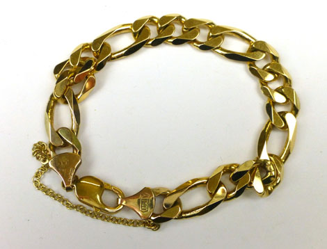A 9ct yellow gold flat curblink bracelet, 33 gms