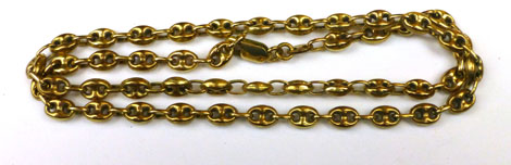 A 9ct yellow gold 'button' link necklace with lobster catch, 12.5 gms